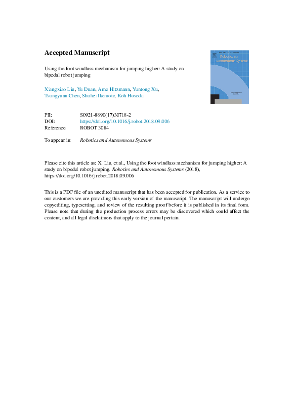 (PDF) Using the foot windlass mechanism for jumping higher A study on