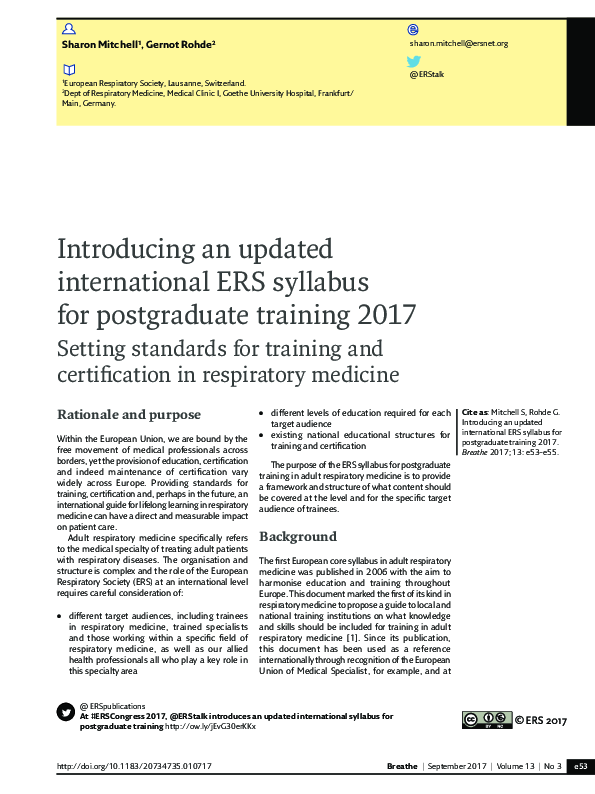 (PDF) Introducing an updated international ERS syllabus for ...