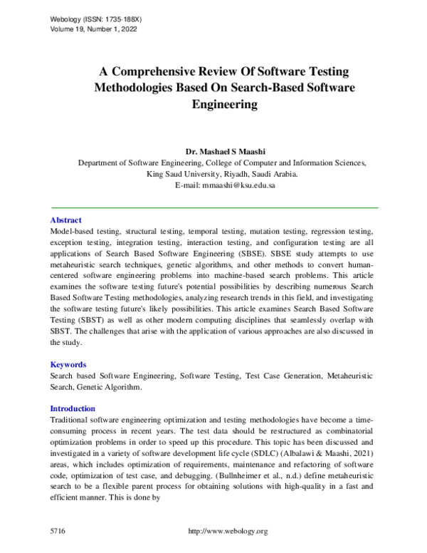 (PDF) A Comprehensive Review Of Software Testing Methodologies Based On ...