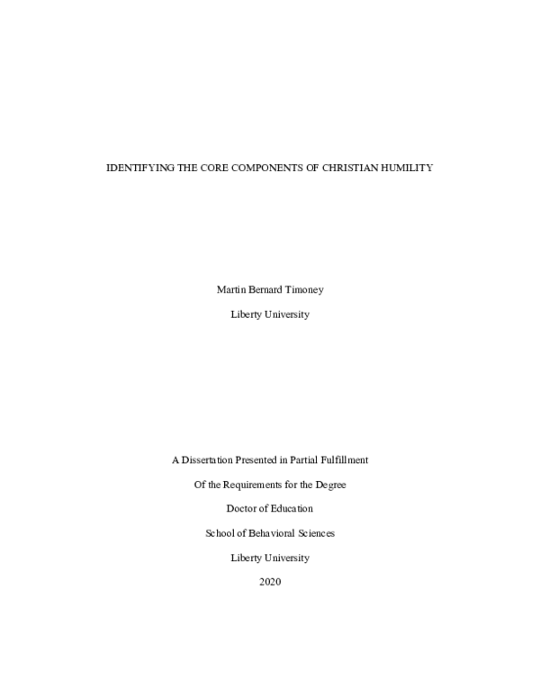 (PDF) Identifying the Core Components of Christian Humility