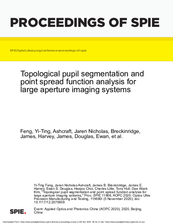  pdf topological pupil segmentation and point spread function analysis