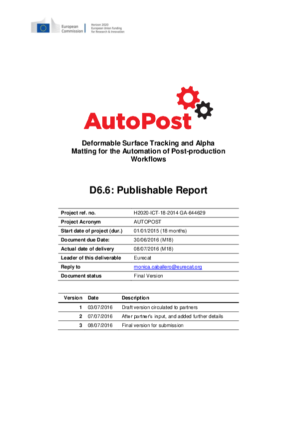 (PDF) AutoPost-D6.6: Publishable Report