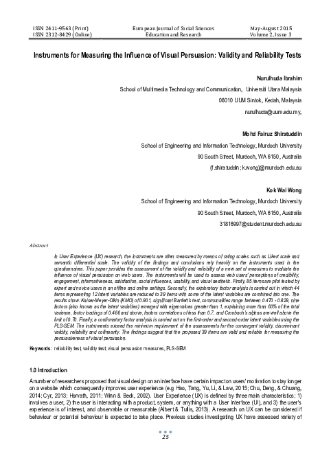 (PDF) Instruments for Measuring the Influence of Visual Persuasion ...