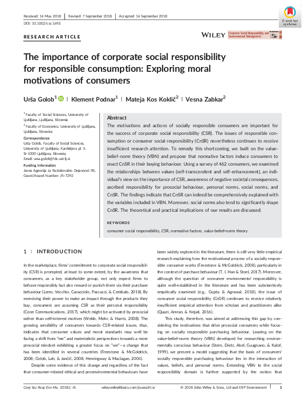 (PDF) The Importance of Corporate Social Responsibility and Its Limits