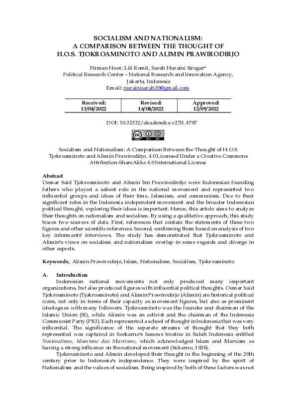 (PDF) Socialism and Nationalism: A Comparison Between the Thought of H ...
