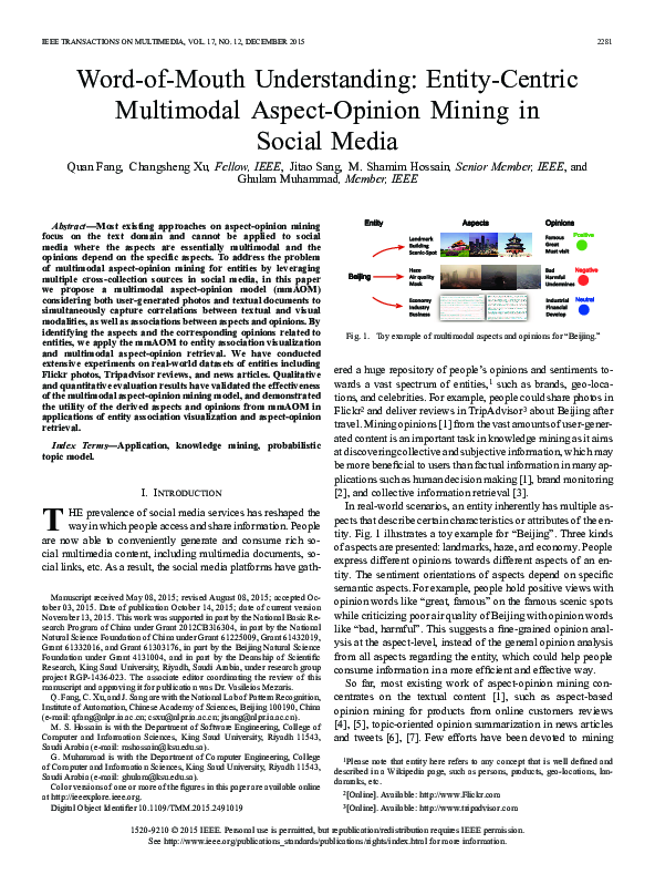 (PDF) Word-of-Mouth Understanding: Entity-Centric Multimodal Aspect ...
