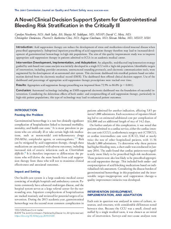 (PDF) A Novel Clinical Decision Support System for Gastrointestinal ...