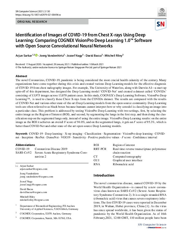 (PDF) Identification of Images of COVID-19 from Chest X-rays Using Deep ...