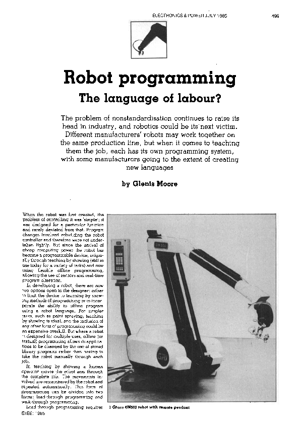 (PDF) Robot programming: The language of labour?