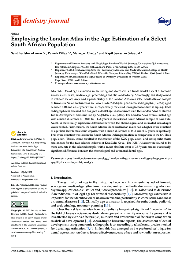 (PDF) Employing the London Atlas in the Age Estimation of a Select ...