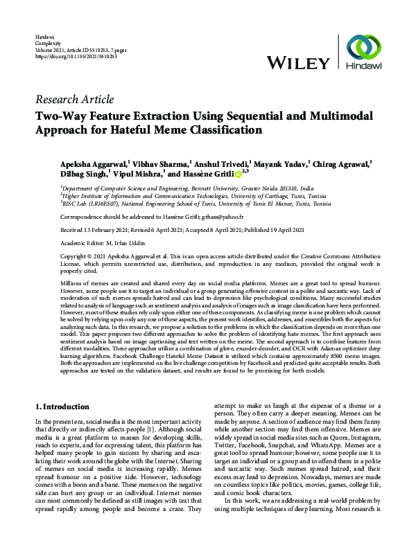 (PDF) Two-Way Feature Extraction Using Sequential and Multimodal ...