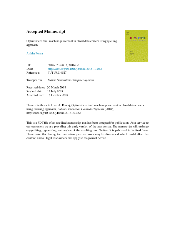 (PDF) Optimistic virtual machine placement in cloud data centers using ...