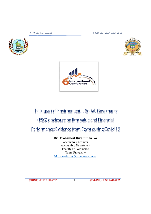 (PDF) The impact of Environmental, Social, Governance (ESG) disclosure ...