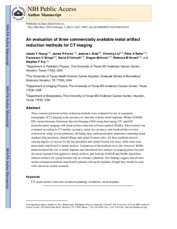 (PDF) An evaluation of three commercially available metal artifact ...