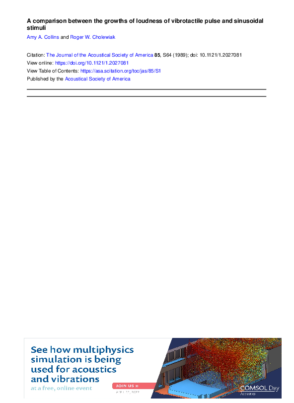 (PDF) A comparison between the growths of loudness of vibrotactile ...