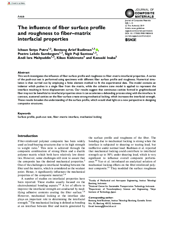 (PDF) The influence of fiber surface profile and roughness to fiber ...