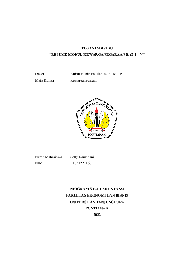 (PDF) RESUME MODUL KEWARGANEGARAAN