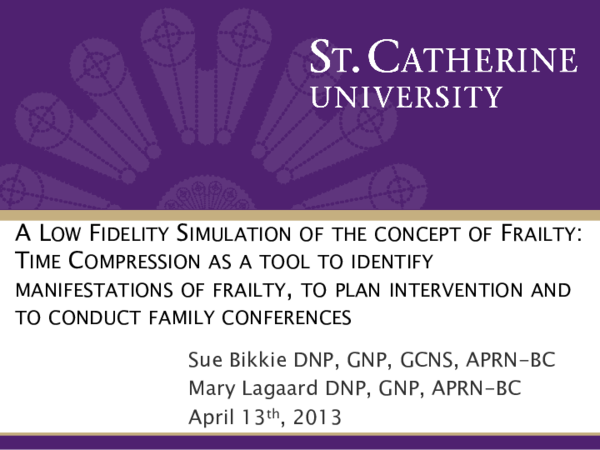 (PDF) A low fidelity simulation of the concept of frailty : Time ...