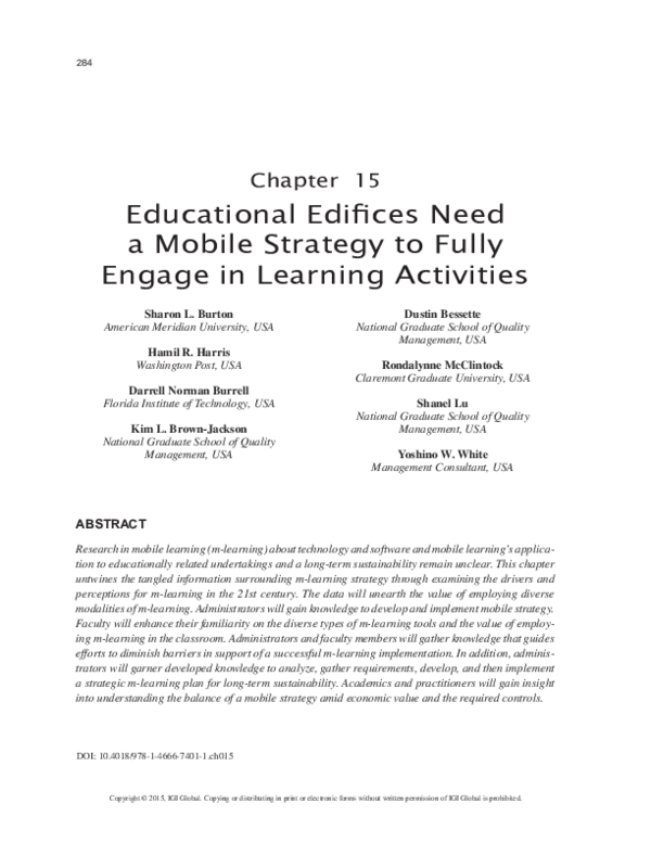 (PDF) Educational Edifices Need a Mobile Strategy to Fully Engage in ...