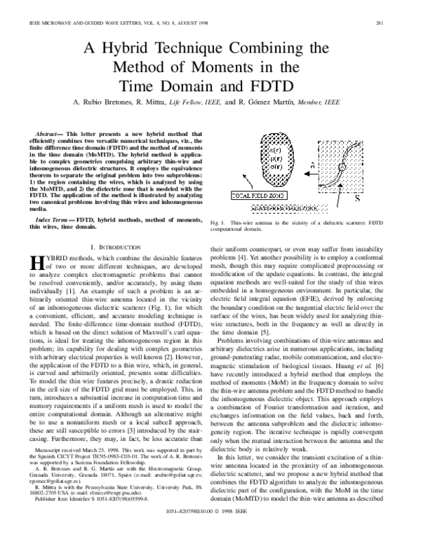 (PDF) A hybrid technique combining the method of moments in the time ...