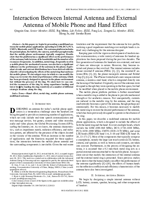 (PDF) Interaction Between Internal Antenna and External Antenna of