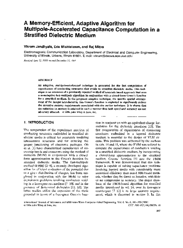 (PDF) A memory‐efficient, adaptive algorithm for multipole‐accelerated ...