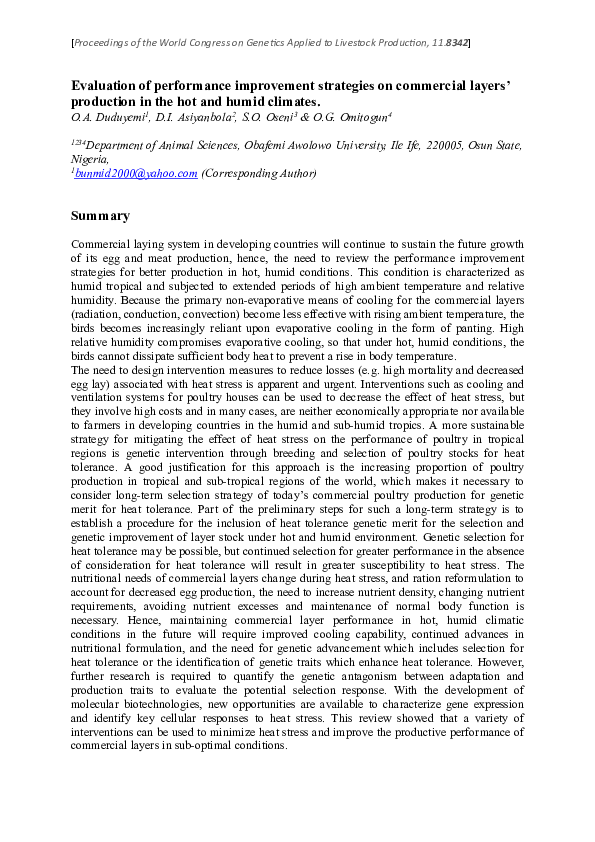 (PDF) Evaluation of performance improvement strategies on commercial ...