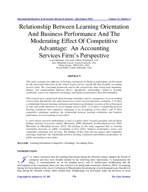 (PDF) Relationship Between Learning Orientation And Business ...