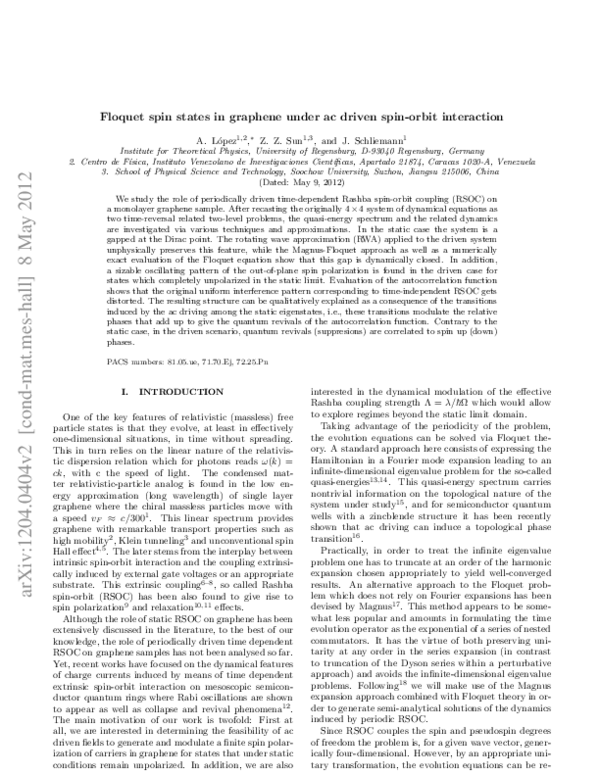 (PDF) Floquet spin states in graphene under ac-driven spin-orbit ...