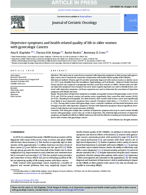 (PDF) Depressive symptoms and health-related quality of life in ...