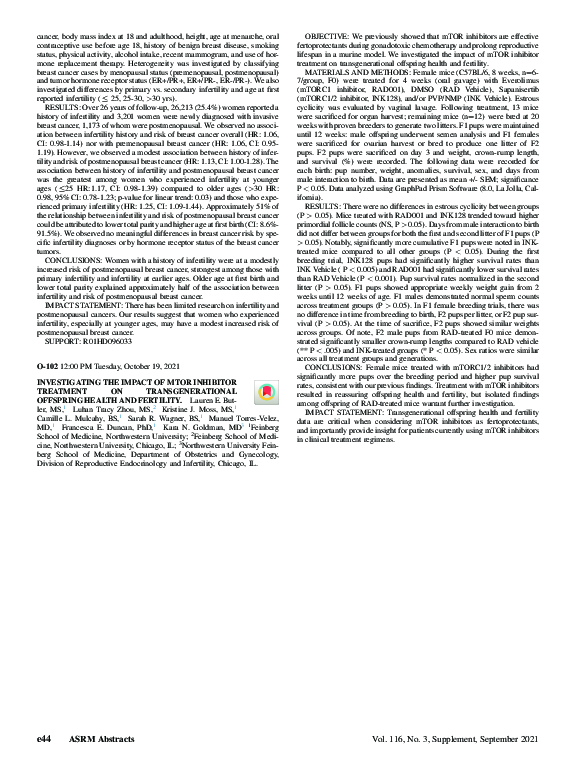 (PDF) INVESTIGATING THE IMPACT OF mTOR INHIBITOR TREATMENT ON ...