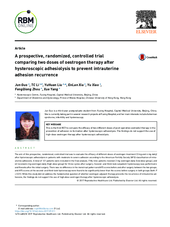 (PDF) A prospective, randomized, controlled trial comparing two doses ...