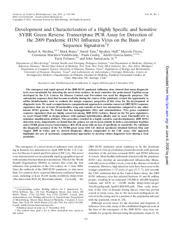 (PDF) Development and Characterization of a Highly Specific and ...