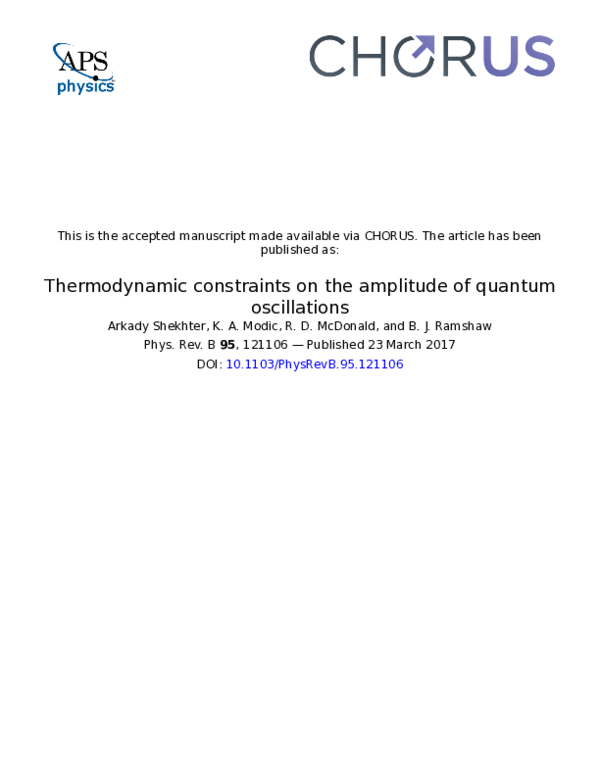 Thermodynamic constraints on the amplitude of quantum oscillations