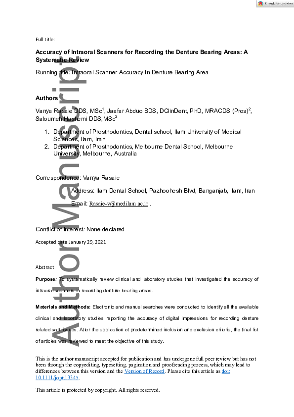 (PDF) Accuracy of Intraoral Scanners for Recording the Denture Bearing ...