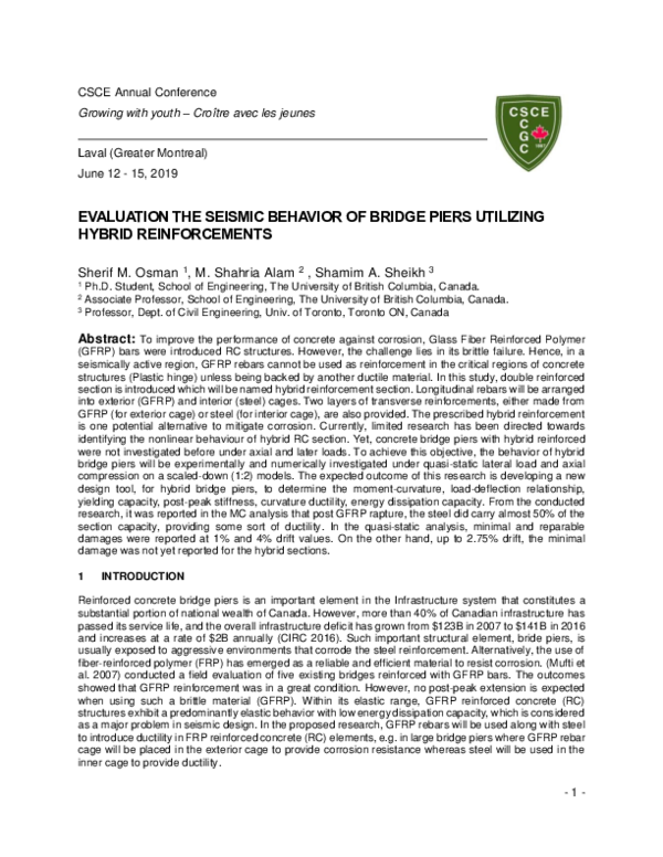 (PDF) Evaluation the Seismic Behavior of Bridge Piers Utilizing Hybrid ...