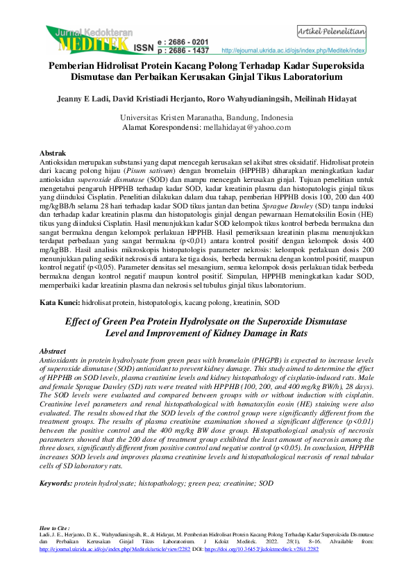 (PDF) Pemberian Hidrolisat Protein Kacang Polong Terhadap Kadar ...