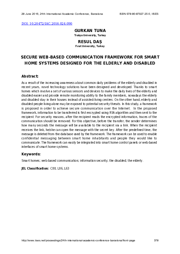 (PDF) Secure Web-Based Communication Framework for Smart Home Systems ...