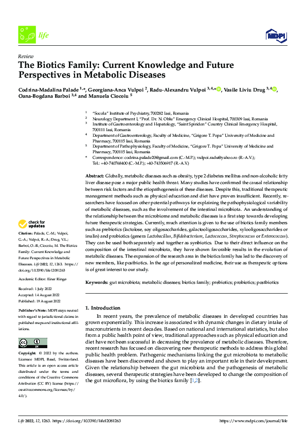 (PDF) The Biotics Family: Current Knowledge and Future Perspectives in ...