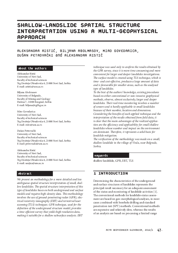 (PDF) Shallow-landslide spatial structure interpretation using a multi ...