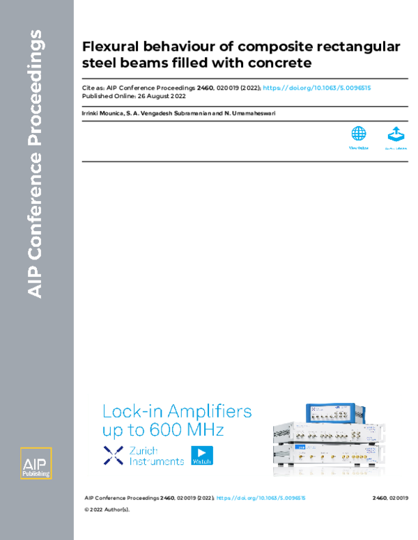 (PDF) Flexural behaviour of composite rectangular steel beams filled ...