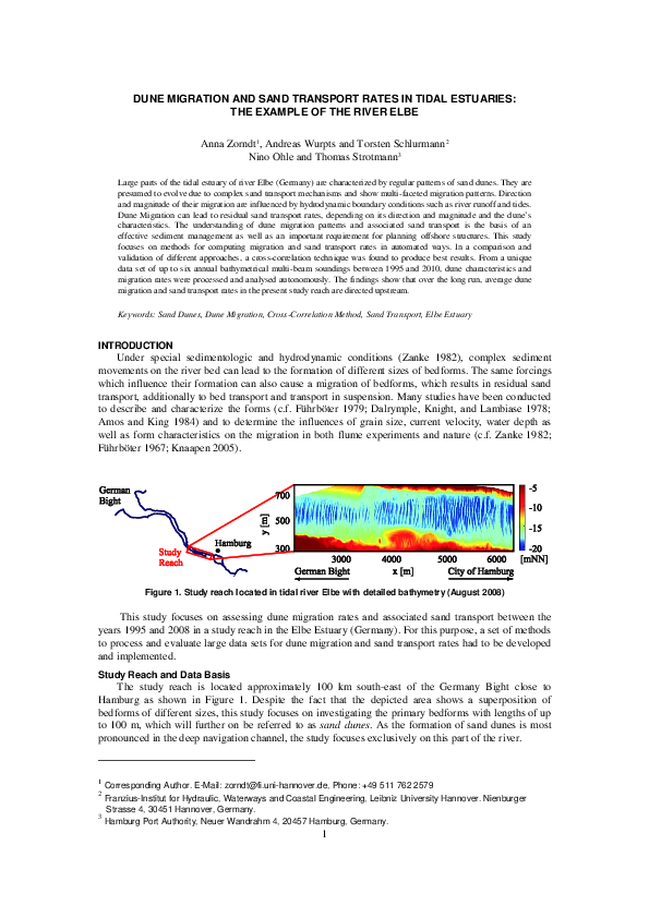 (PDF) Dune Migration and Sand Transport Rates in Tidal Estuaries: The ...