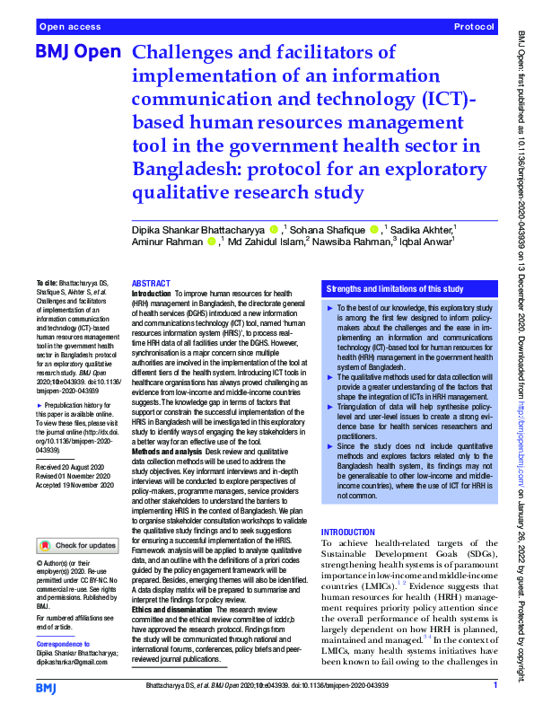 (PDF) Challenges and facilitators of implementation of an information ...