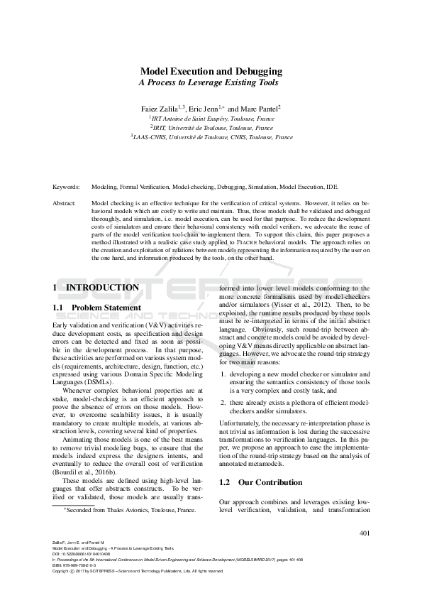 (PDF) Model Execution and Debugging - A Process to Leverage Existing Tools