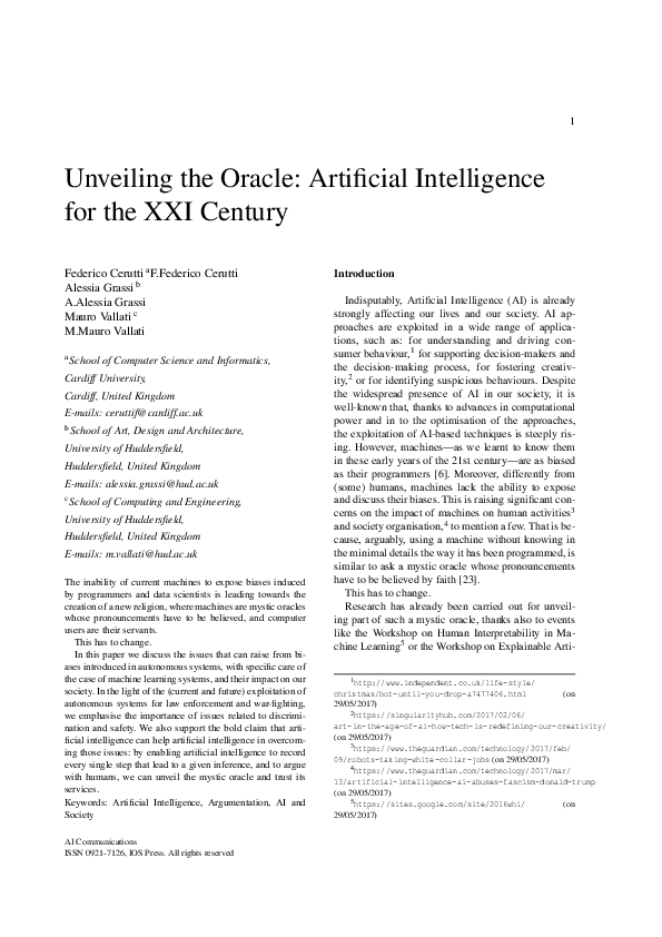 (PDF) Unveiling the oracle: Artificial intelligence for the 21st century