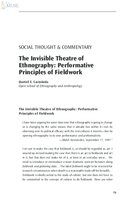 Performance ethnography image