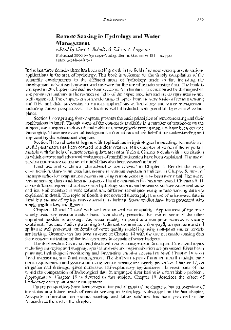 (PDF) Remote Sensing in Hydrology and Water Management