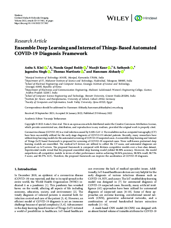 (PDF) Ensemble Deep Learning and Internet of Things-Based Automated ...