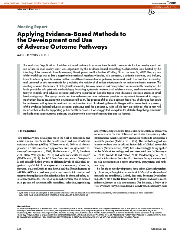 (PDF) Applying evidence-based methods to the development and use of ...
