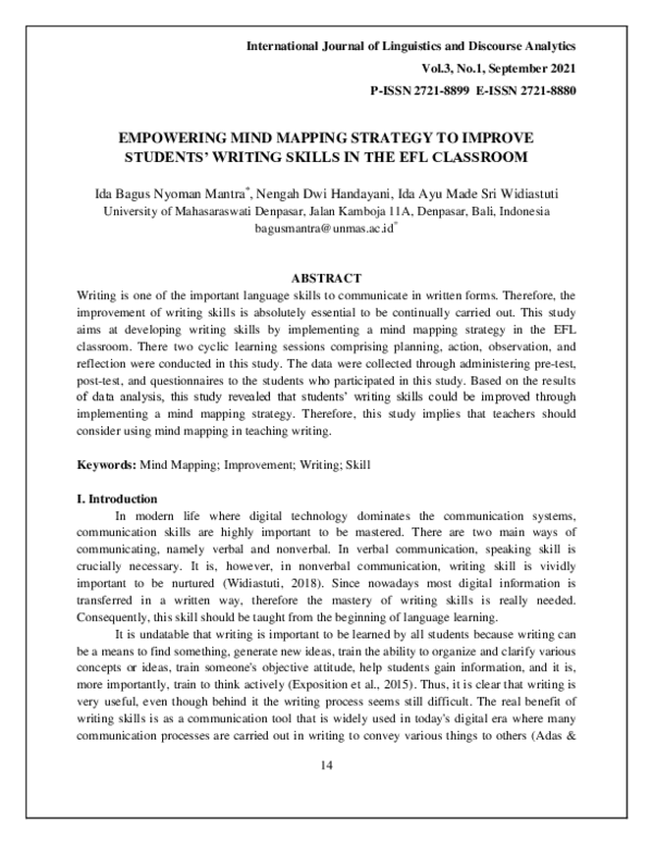 (PDF) Empowering Mind Mapping Strategy To Improve Students’ Writing ...